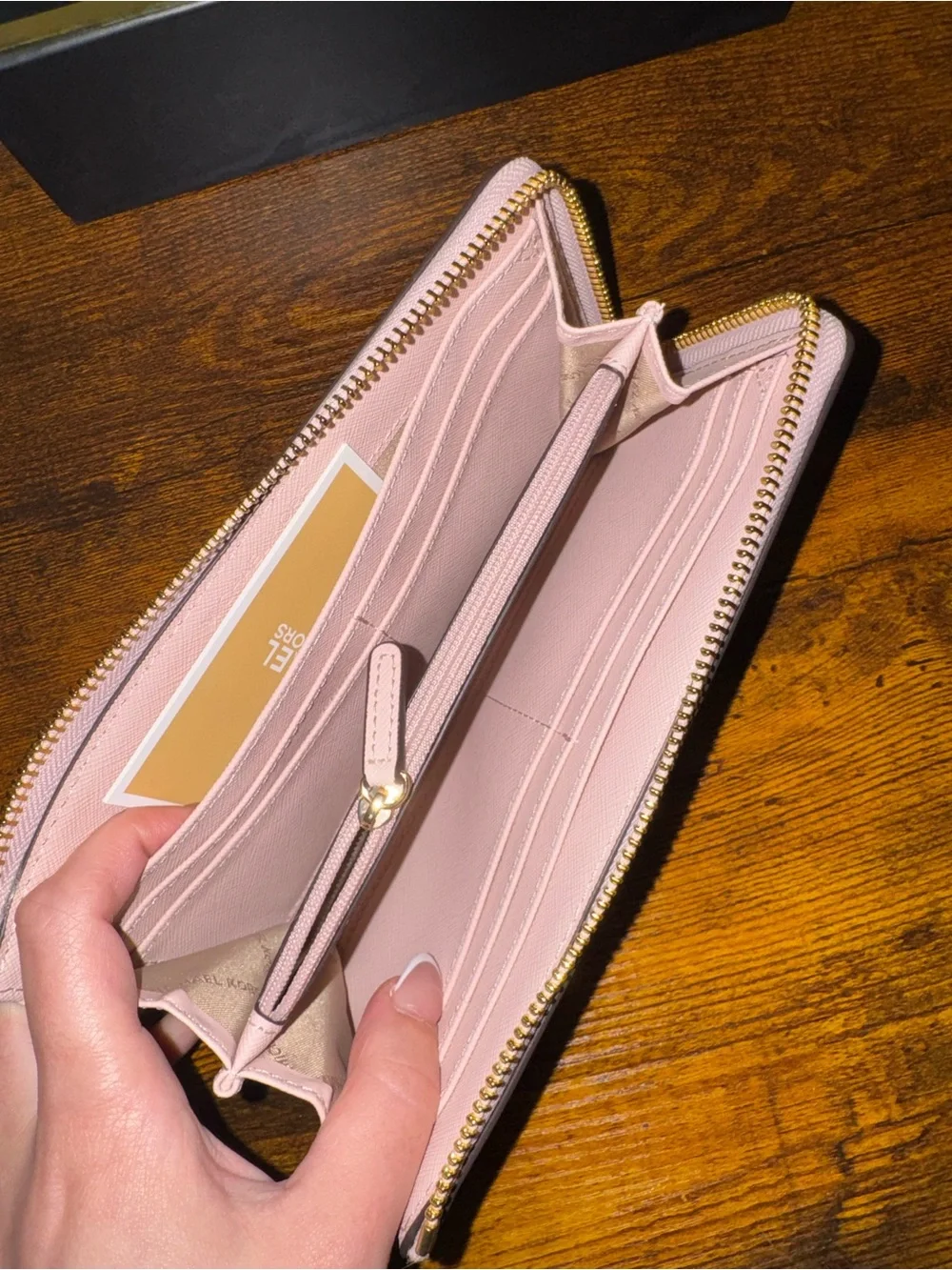 Michael Kors Blush Pink Saffiano Zip-Around Wallet Brand New